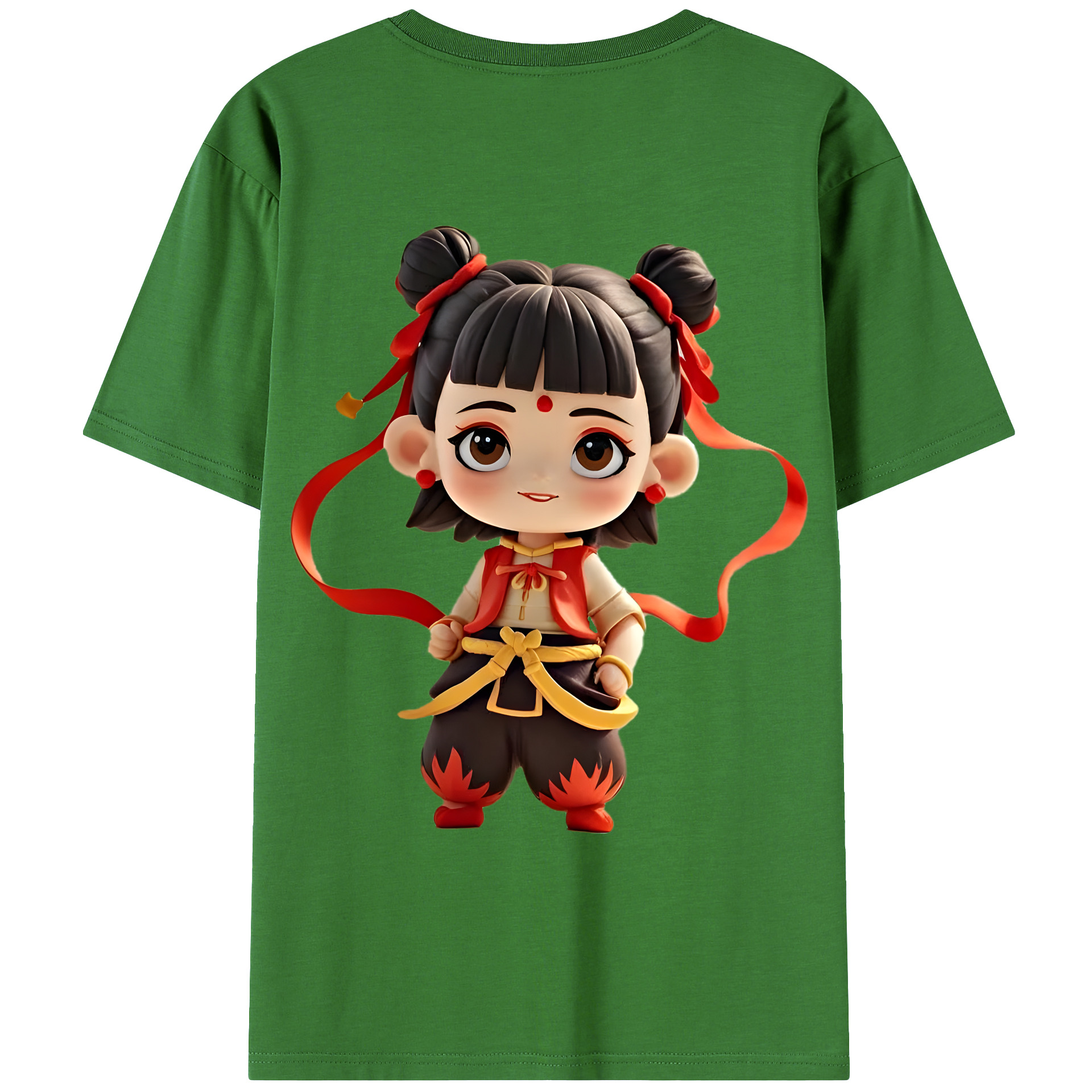 （画像用） Ne Zha 2 ナタ 魔童の大暴れ レディース半袖Tシャツ(バックプリント)